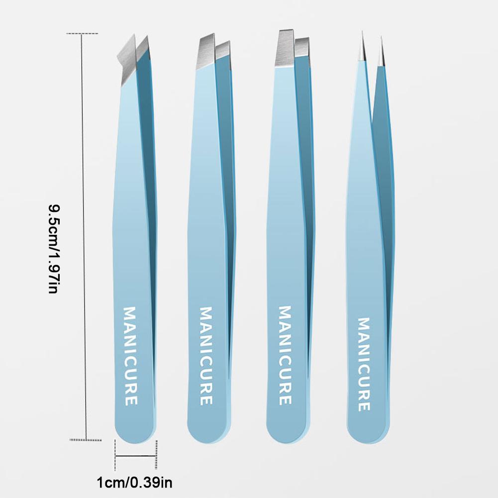 2/4 Stück Beauty-Tools Augenbrauenpinzetten-Set Edelstahl Haarentfernungsclip für Gesichtshaare Wimpern Augenbrauen Pinzette Professionelle Anfänger