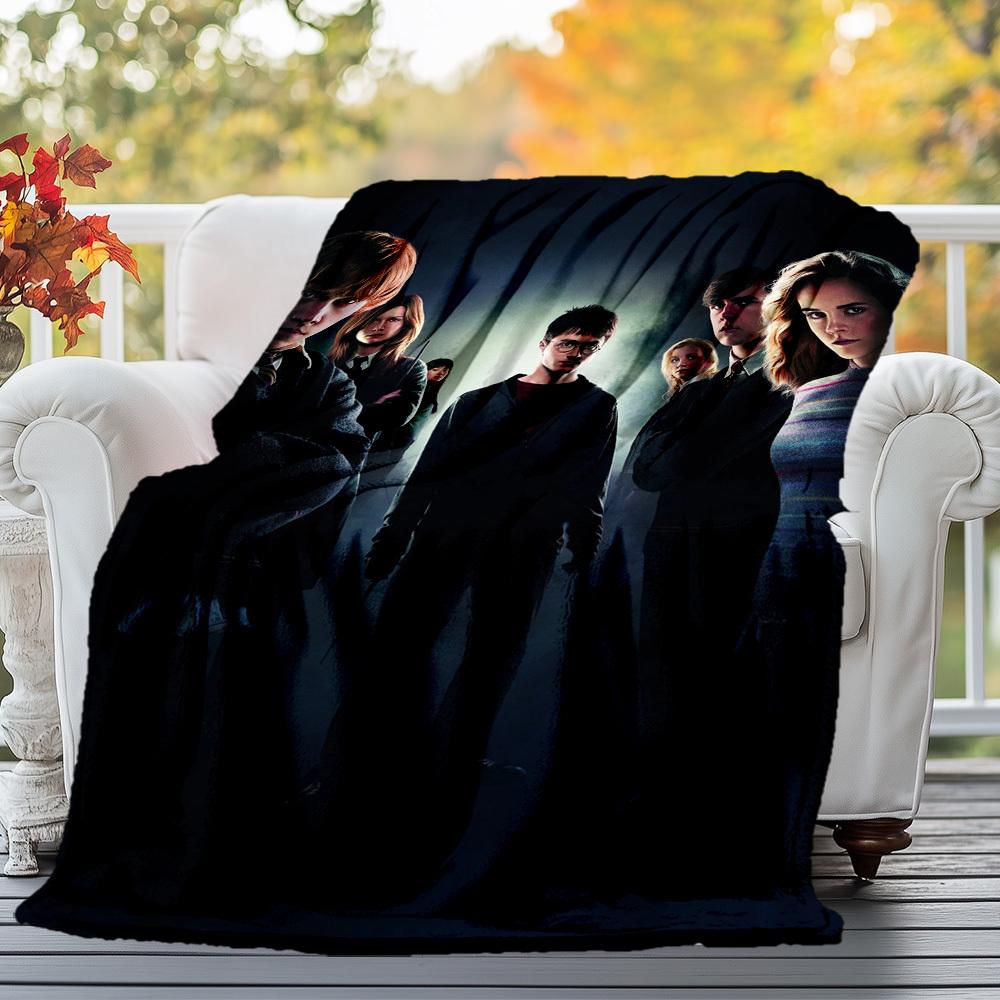 1pc Harry Potter Hogwarts Friendship Outdoor Flannel Throw Blanket All Season Soft Warmth,Home Decor 1031214