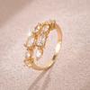 European and American Fashion Women's New Novice Jewelry with Niche Leaf Design Ring Opening Creative Temperament Jewelry