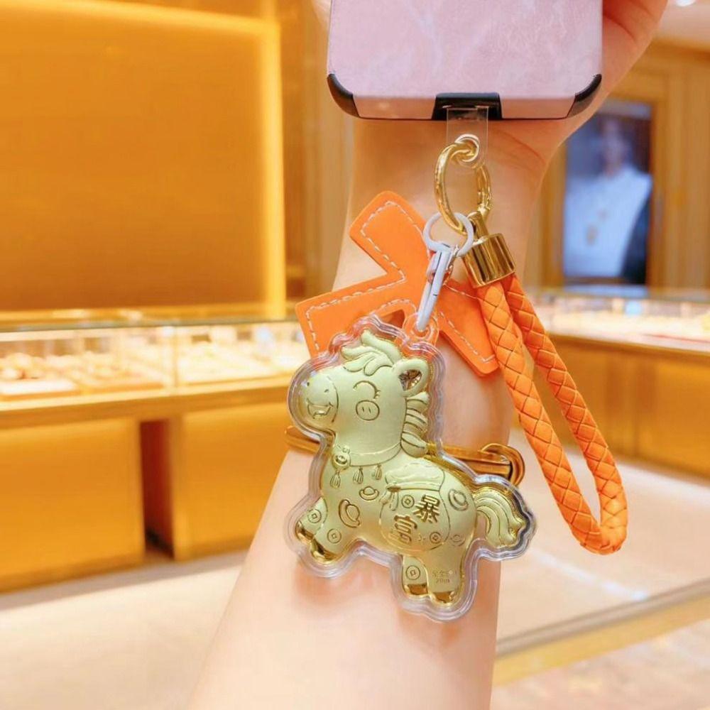Fashion New Year Pendant New Zodiac Key Ring Backpack Pendant Horse Keychain  Car Keychain