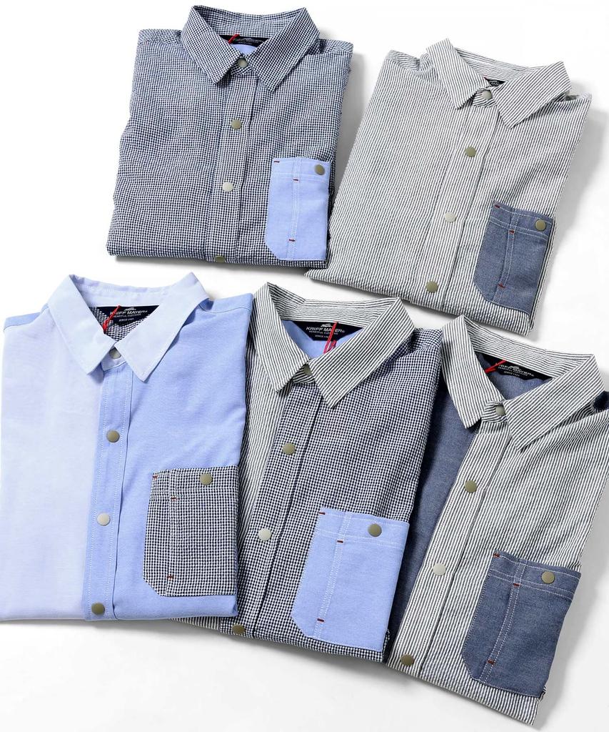 Happy Long Sleeve Shirt with Ribbed Navy [Cliff Mayer] Sleeves, Men's, X-LARGE,