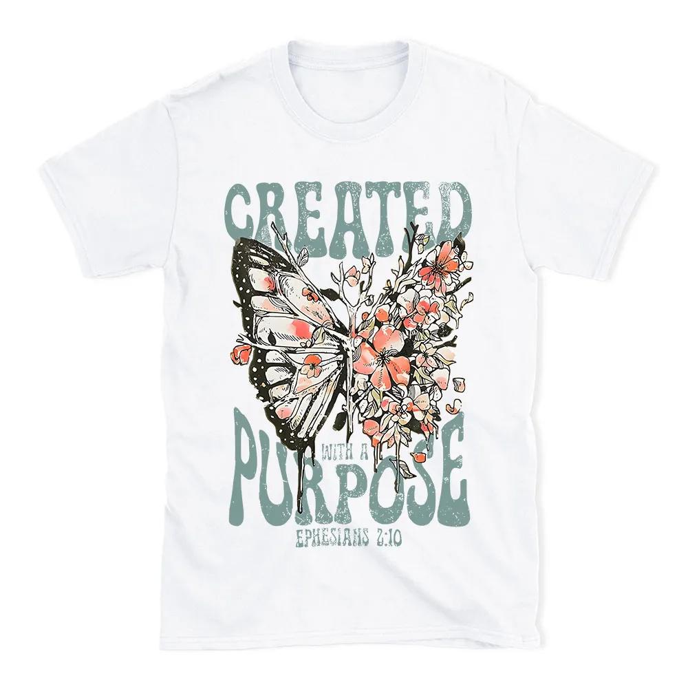 

Created with A Purpose Christian TShirt Mens and Womens Short Sleeve Cotton Tee Retro HipHop Tops Summer Blouse Men Clothing S