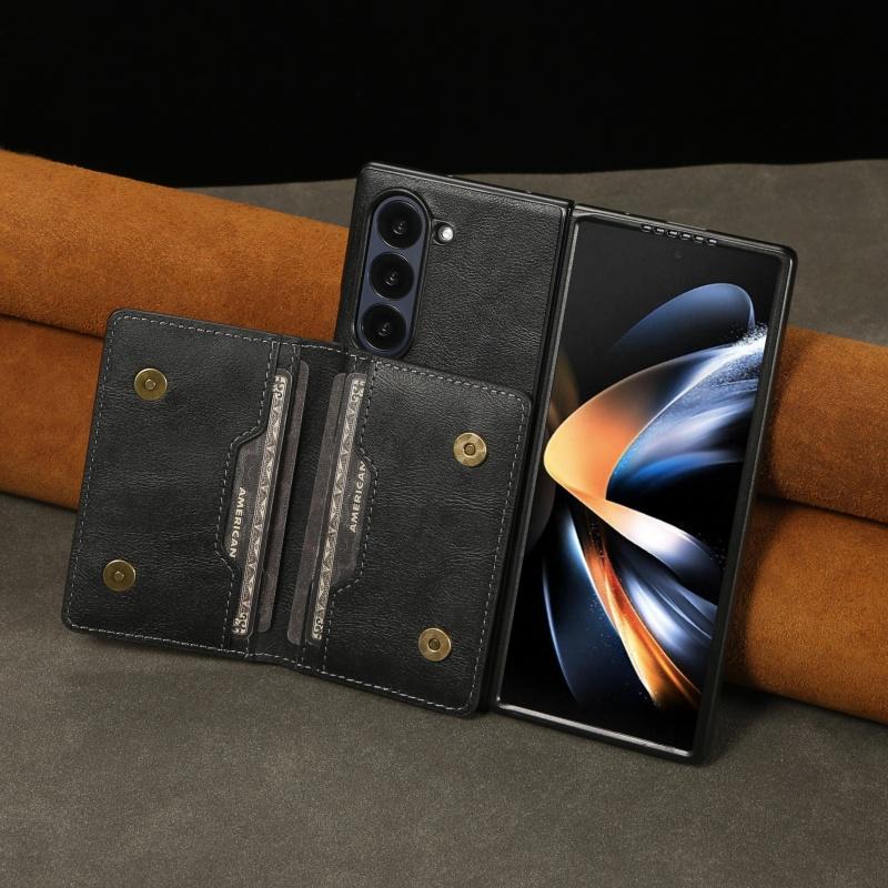 MagSafe Kabelloses Laden Leder Geldbörse Handyhülle Für Samsung Galaxy Z Fold 7 6 5 4 3 Fold7 Fold6 Fold5 Flip Geldbörse Kartenhülle