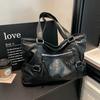 Large Leather Tote Bag with Front Zip Pocket and Adjustable Straps Stylish Women's Everyday Shoulder Bag