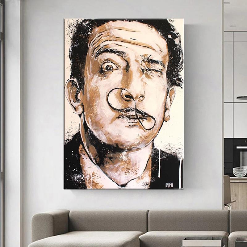 Abstraktní graffiti Dali Art Obrazy na plátně Portrét na obličej Plakát a tisk Nástěnné obrazy do obývacího pokoje Nástěnná dekorace Cuadros