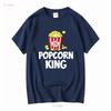 Popcorn King Machine Movie Snack Maker T Shirt Men vintage Washed Comfortable graphic Top For Everyday Wear Stretched Unisex