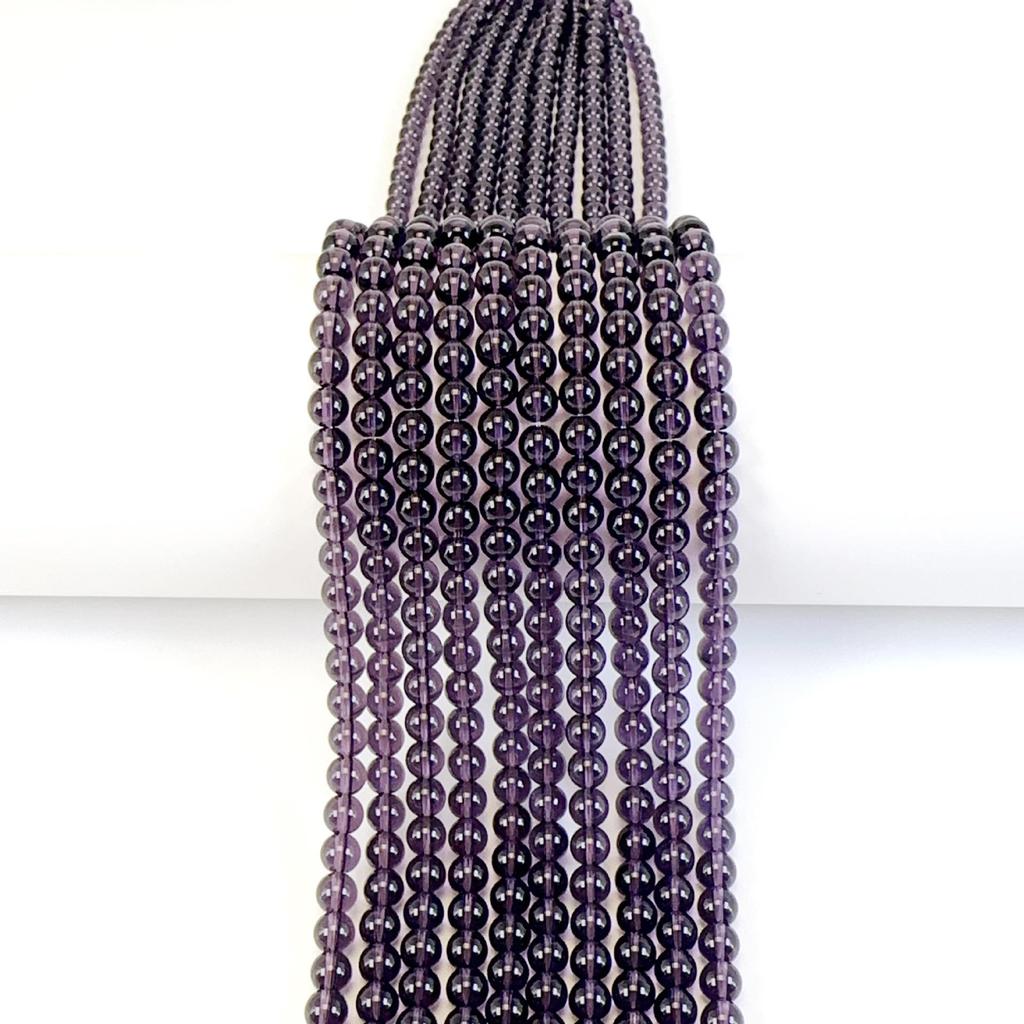 6mm Natural Glossy Round Bead Lampwork Glass for DIY Cell Phone Chains, Earrings, Hairpins, and Flower Stamens.