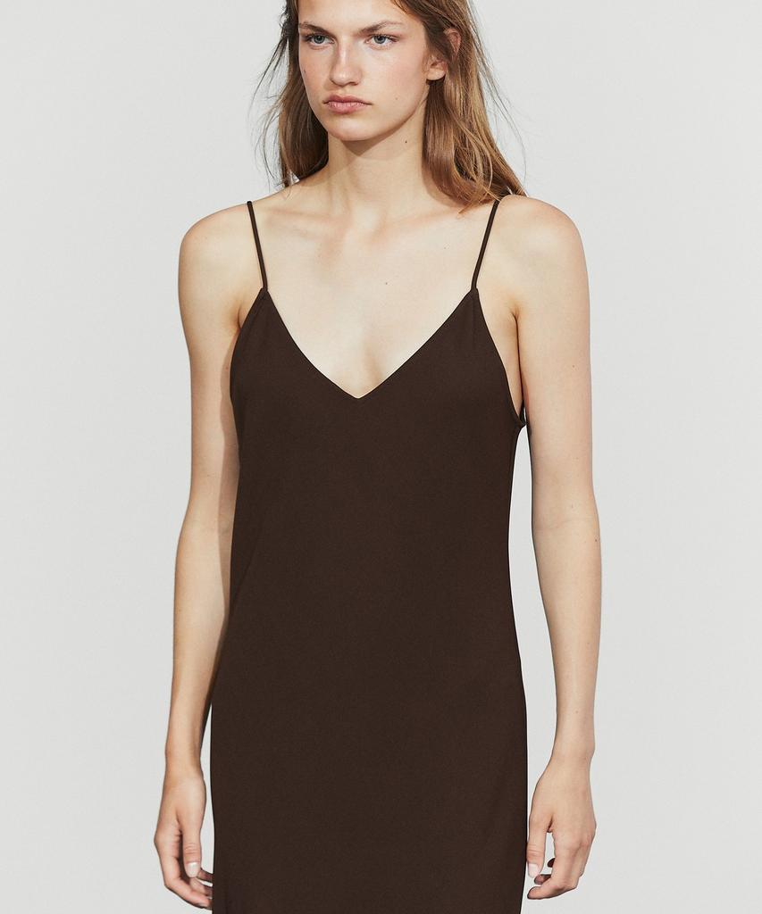 Masimodutti Fluid Satin Midi Dress