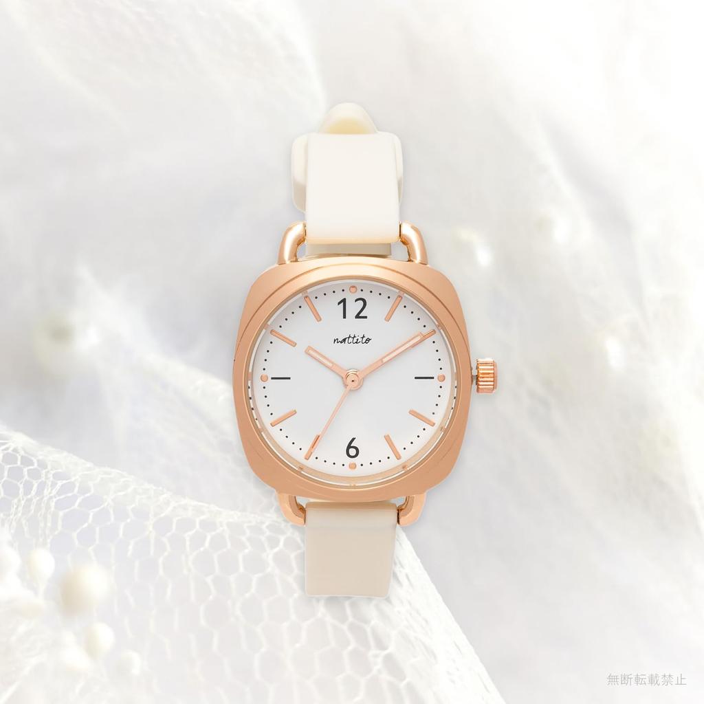Fieldwork Analog Watch with Silicone Pink Gold and Women's Strap, Sicilin, White, MKS2513-1
