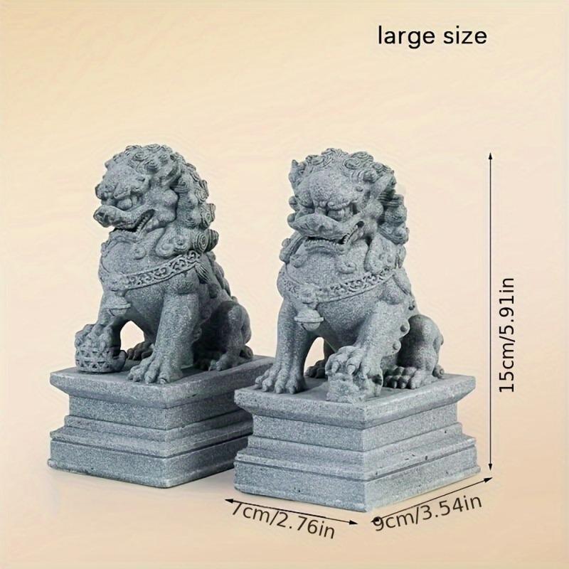FU Foo Dogs Paar Schutzlöwenstatuen, chinesische Feng Shui-Dekofiguren, Heim-Wohnzimmer-Bar-Café-Dekor, Schreibtisch-Ornament