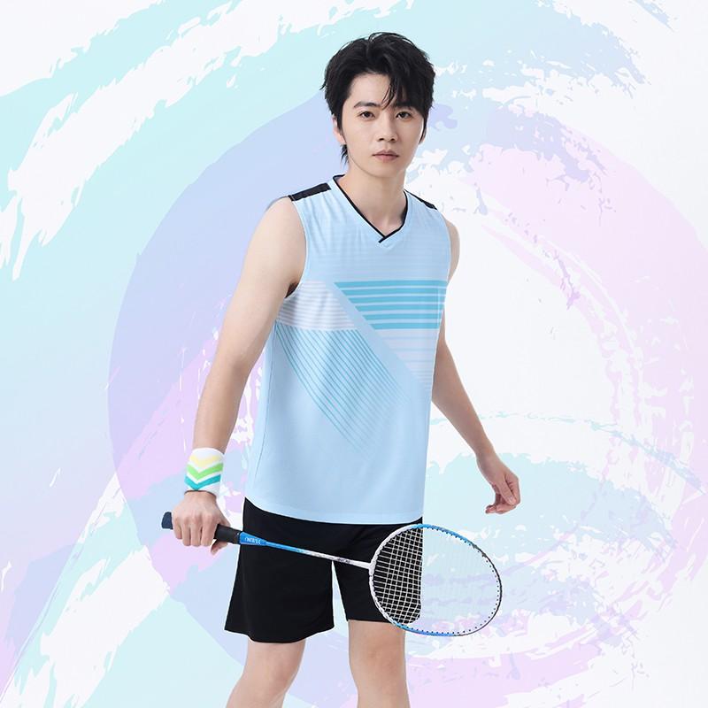 Unisex Sleeveless Badminton Sport Set Team Uniform With Number Printing Athletic Wear Men Women