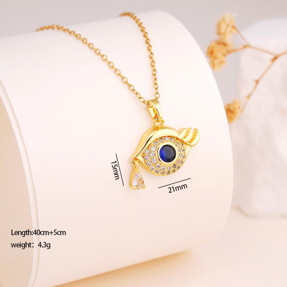 Fashion Luxury Zircon Evil Eye Pendant Necklaces for Women Men Trendy Stainless Steel Chain Collar Accessories Jewelry Gifts