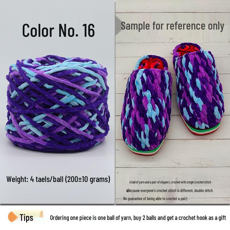Plush Wool Yarn for Hand-Knitted Crochet Shoes & Slippers