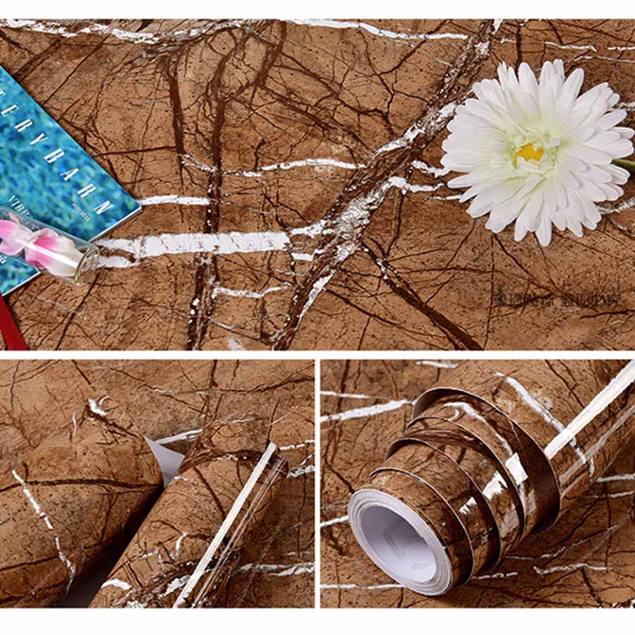 PVC Self-Adhesive White Wallpaper Waterproof Oil Resistant Sticker Marble Desktop Refurbished High Temperature Wall Paper