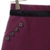 LOUIS VUITTON French wool Midi Skirt 36 Purple Back zip Women Used