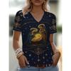 Casual Loose V-neck Top Women's Versatile Short-sleeved Fashion Breathable T-Shirts Women’s