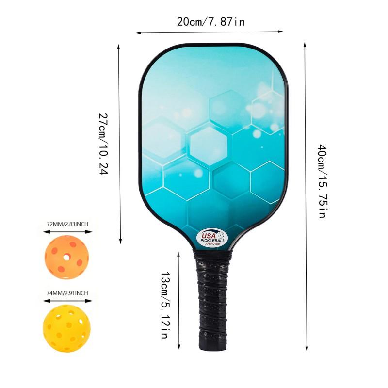 Glass Fiber Pickleball Paddle Set With PP Honeycomb Core 2 Paddles 4 Balls Carry Bag Beginners Recreational Players