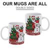 11oz White Ceramic Drinking Mug with Smooth Handle, Double-Sided Print and Glossy Surface for Coffee Lovers and Home Use
