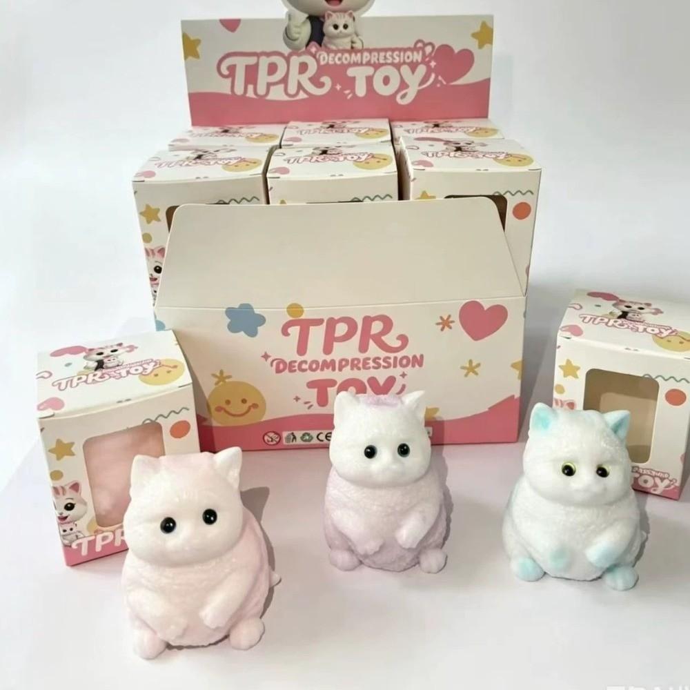 TPR-Material Katze Quetschspielzeug Schnelle Rückfederung Katze Quetschpuppe Klebriges Spielzeug Katze Fidget Spielzeug Geschenkidee