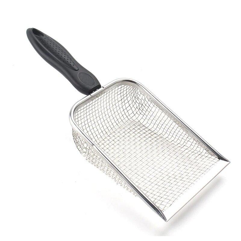 2X2mm Fine Pores Cat Sand Shovel Pet Supplies Stainless Steel Shovel Applicable Small Cat Litter Pet Feces Clean Filter Shovel