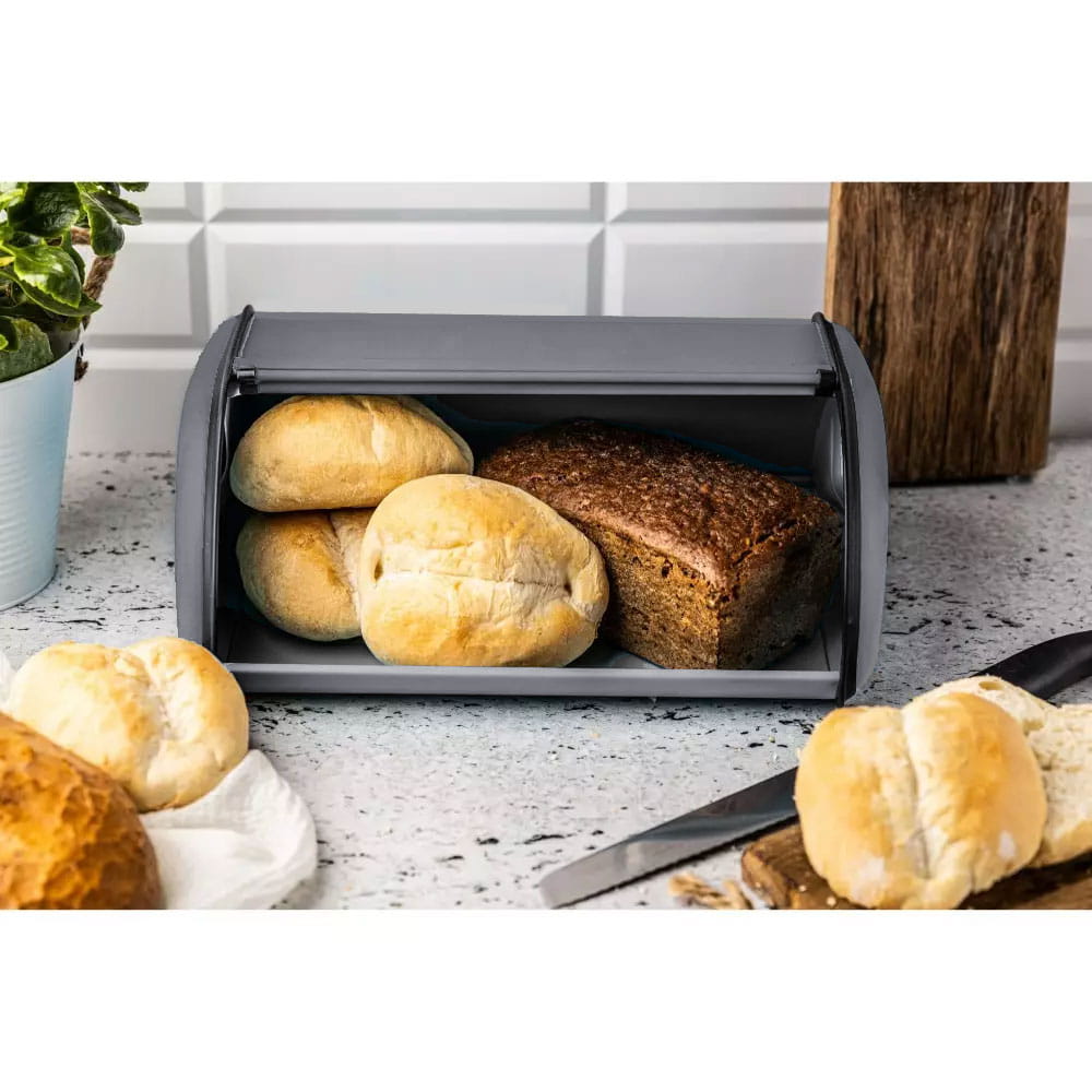 Chlebak stalowy mały 36cm KINGHOFF KH-1751 Szary