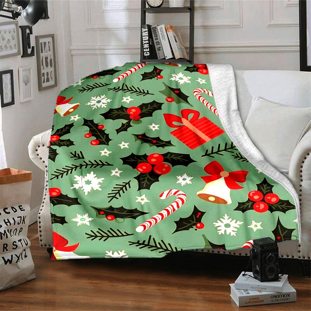 1pc Christmas, Holiday Blanket Warm, Cozy, And Soft, Suitable for Sofas, Beds, Cars, And Office Use.Perfect for Camping And Travel, Making It a Great