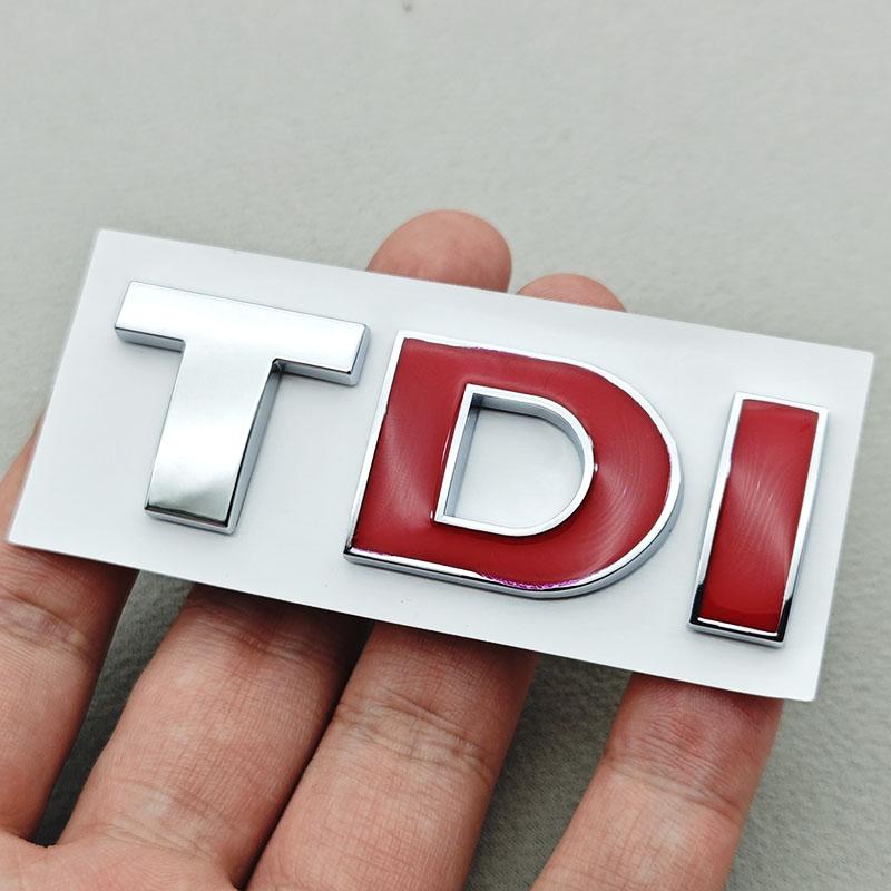 3D ABS Black Red Logo TDI Emblem Car Rear Trunk Badge for VW TDI Letters Sticker Accessories zd1