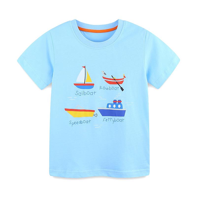 Camiseta de Verano para Niños con Estampado de Velas, Pulóver de Cuello Redondo para Niños