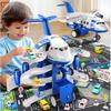 Kids Airplane Toy Racing Tracks Toy for Kids 3 4 5 6 7 Boys - Toy Airplane Small with 8 Car Toy, Garage Parking Lot, Car Carpet for Kids Playmat,