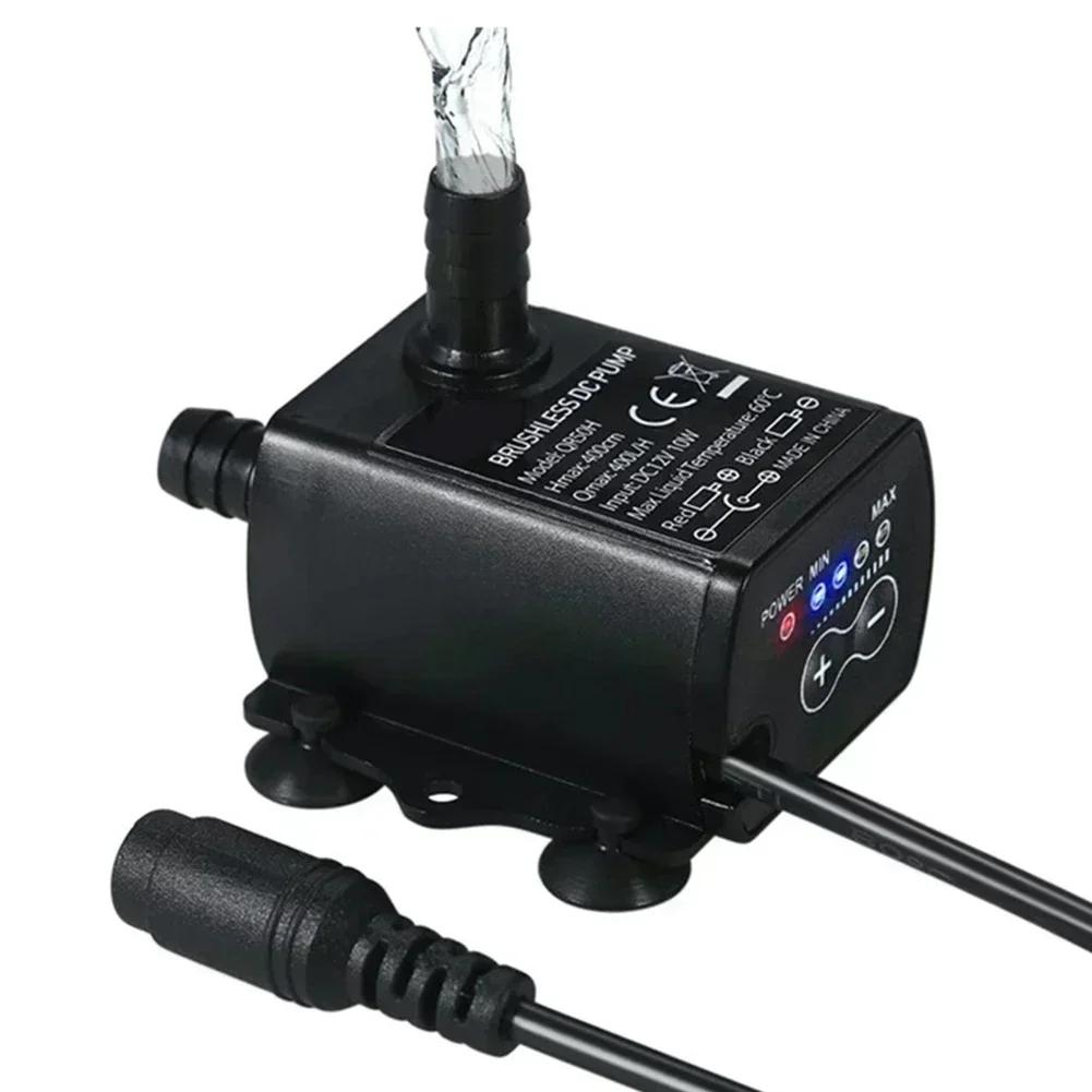 Ultra-quiet Mini DC12V 10W 400L/H Lift 400cm Brushless Water Pump 5.5*2.1mm Female Submersible With Flow Adjustment Function