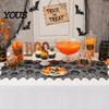 Black Lace Table Runner Halloween Runner, 70 x 15 Inch Spider Web Pumpkin Pattern Spooky Gothic Dinner Decoration for Kitchen Decor, Party Supplies