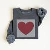 European Size Retro Striped Heart Print Women's Thin Fleece Hoodie for Autumn/Winter
