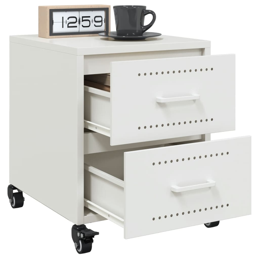 Nightstand White 36 x 39 x 43.5 cm Steel