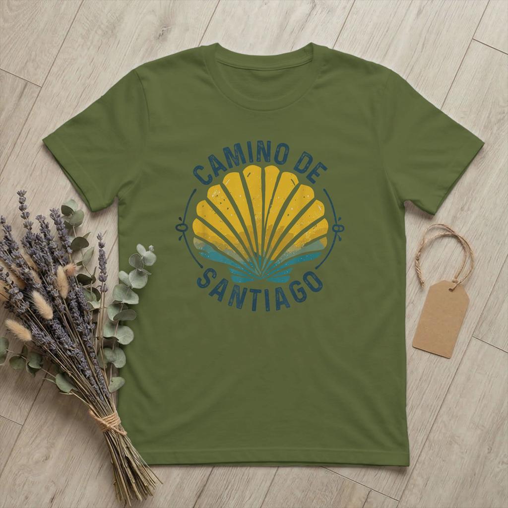Camino de Santiago Way of St James Unisex T Shirt Hiking Novelty Tee Short Sleeve Round Collar TShirts Cotton Printed merchandise