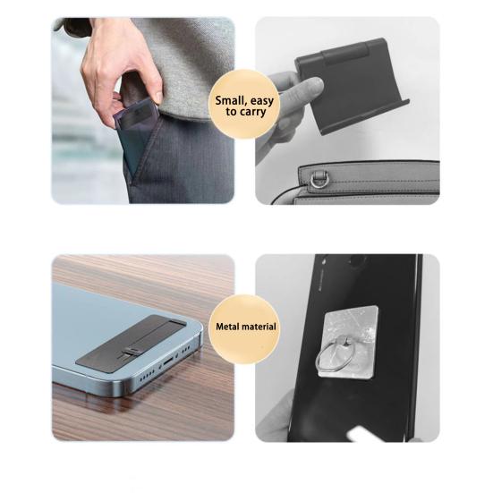 Phone Stand Foldable Self-adhesive Non-deformable Stainless Steel Not Effect Phone Using Lazy Phone Bracket Mobile Phone Accessories
