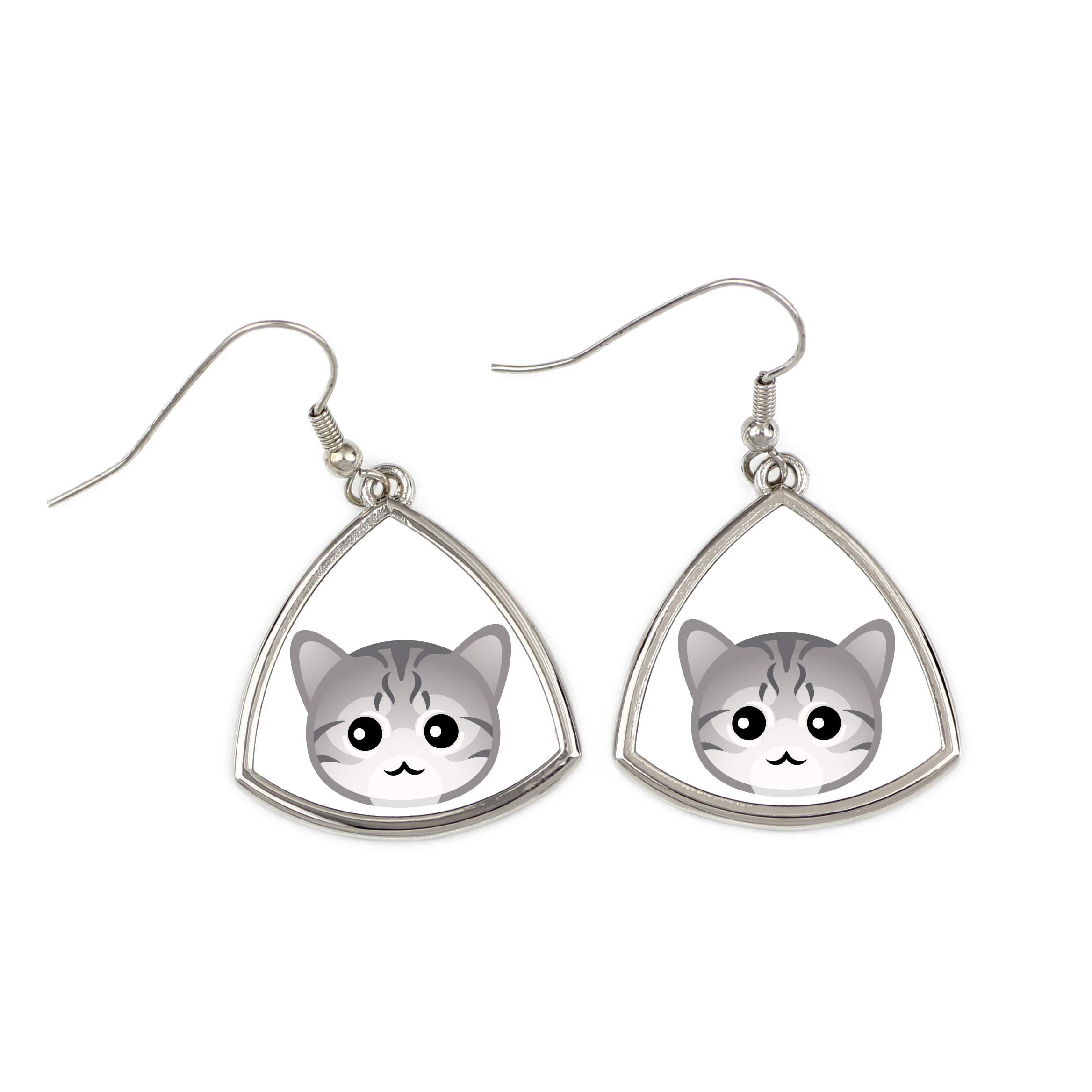 

Egyptian Mau Cat - elegant metal earrings as a gift from the Art-Dog brand