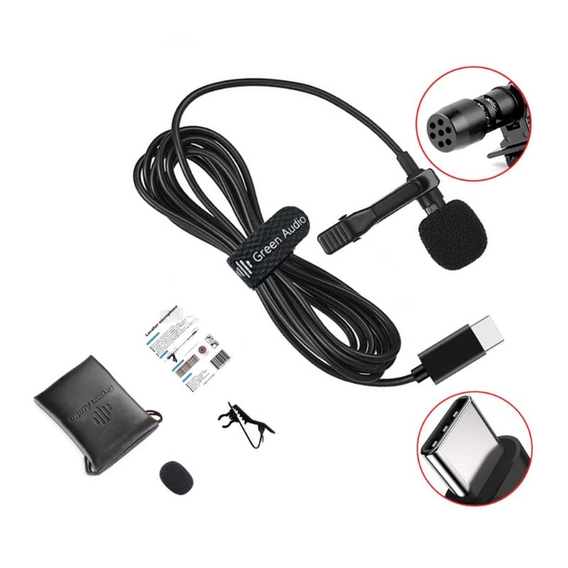 1 Set Omnidirectional Type C Lapel Microphone for Desktop and Notebook Gaming Video Recording and Meetings Lavalier Mic