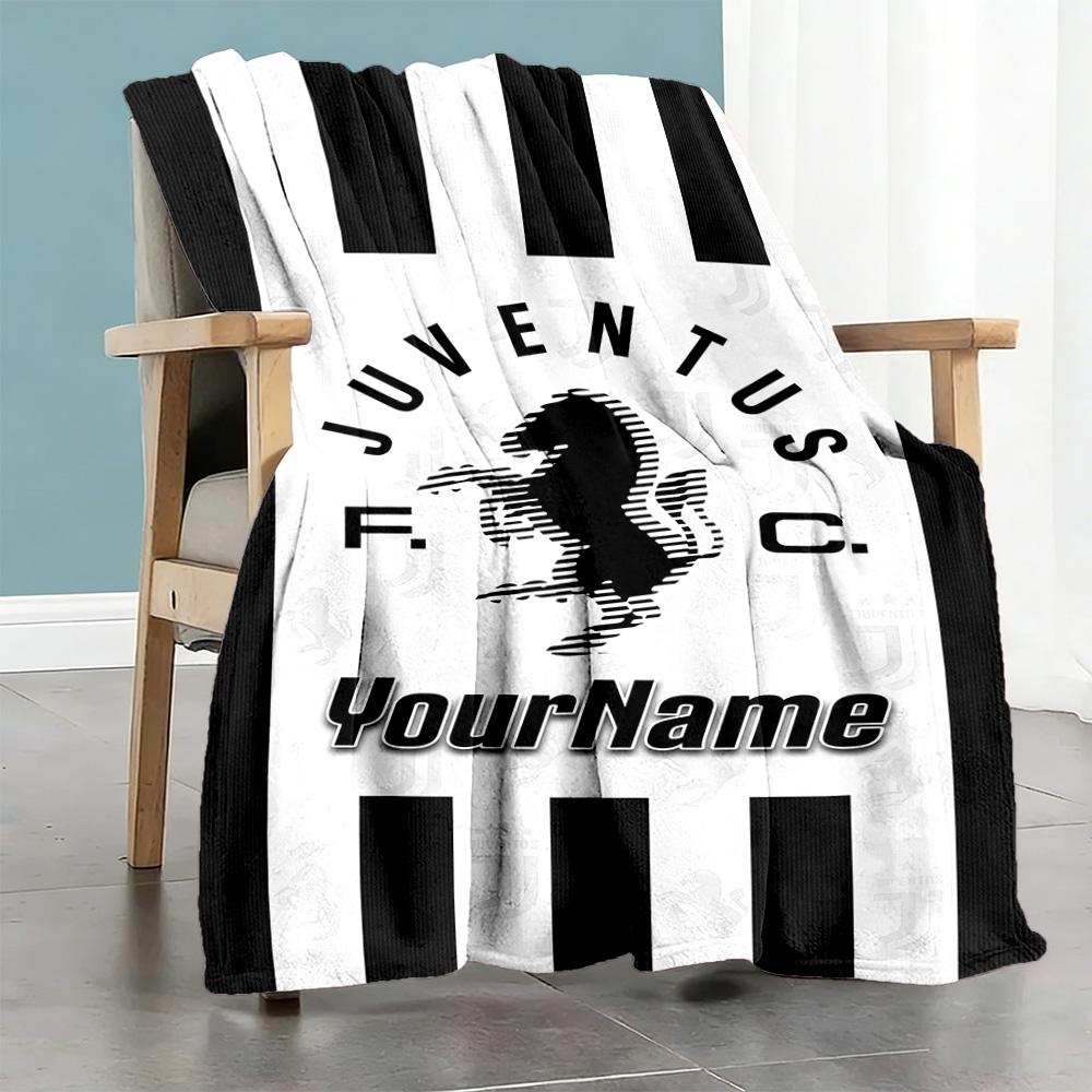 Juventus Customize Your Name Blanket Lightweight Personalized Blanket Durable Comfort for Office Bedding Chair Living Room All-Season Use