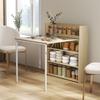 Folding dining table with cabinet, industrial design, space-saving, for small rooms, 78.5 x 91 x 93 cm, oak