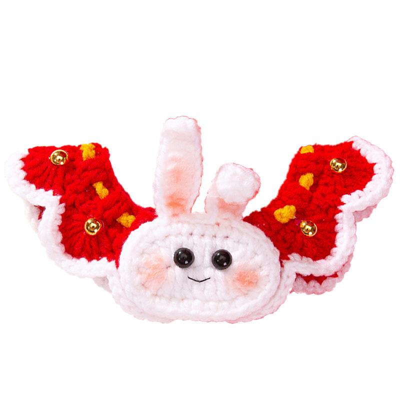 New Year's Festive Cat Knitted Collar Christmas Handwoven Necklace Dog Pet New Year Ornaments Saliva Towel