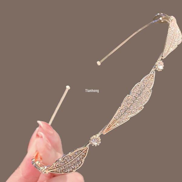 Women's Retro French Rhinestone Leaf Headband Hair Accessory