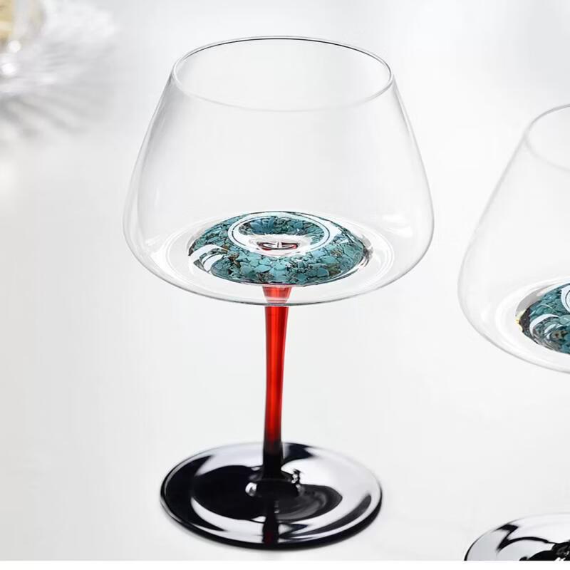 Turquoise High-Stem Red Wine Glass