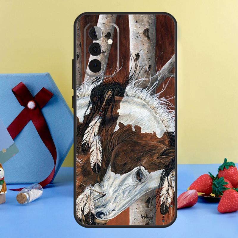 Western Cowgirl Cowboy Boots Cowhide Case For Samsung Galaxy A54 A14 A34 A24 A53 A33 A13 A52 A32 A22 A12 A71 A51 A25 A15 Cover