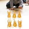 6pcs Simulation Beetle Insect Model Halloween Trick Props NonToxic PVC Insect Toy(Gold )