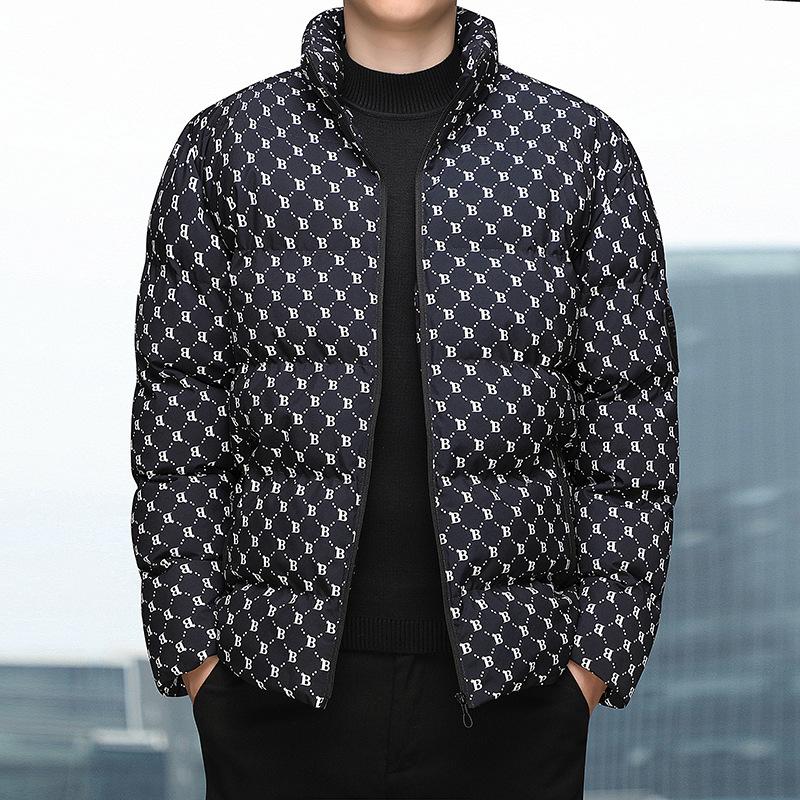 New Winter Fashion High-end Stand-up Collar Down Cotton Jacket Korean Style Slim Personalized Warm Jacket Men's Bread Suit
