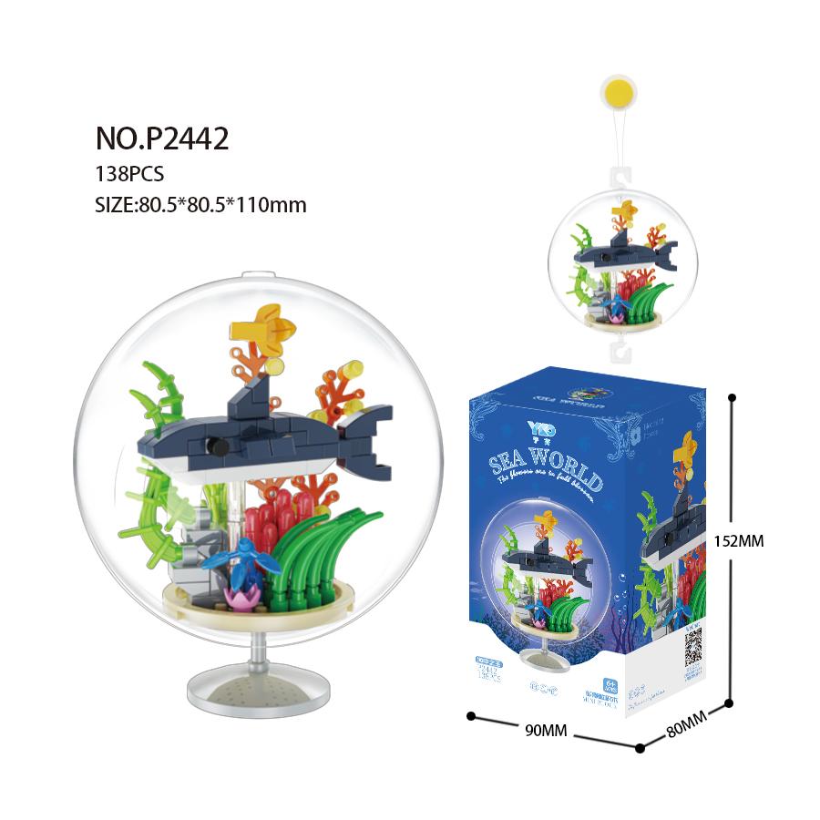 New Design Ocean Ball Pendant Educational Toys Micro Building Blocks Animals Models Kids Toys Creative Ornaments