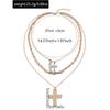 Fashion Trend Double Cross Pendant Necklace Niche Design Sweet Cool Diamond Creative Clavicle Chain