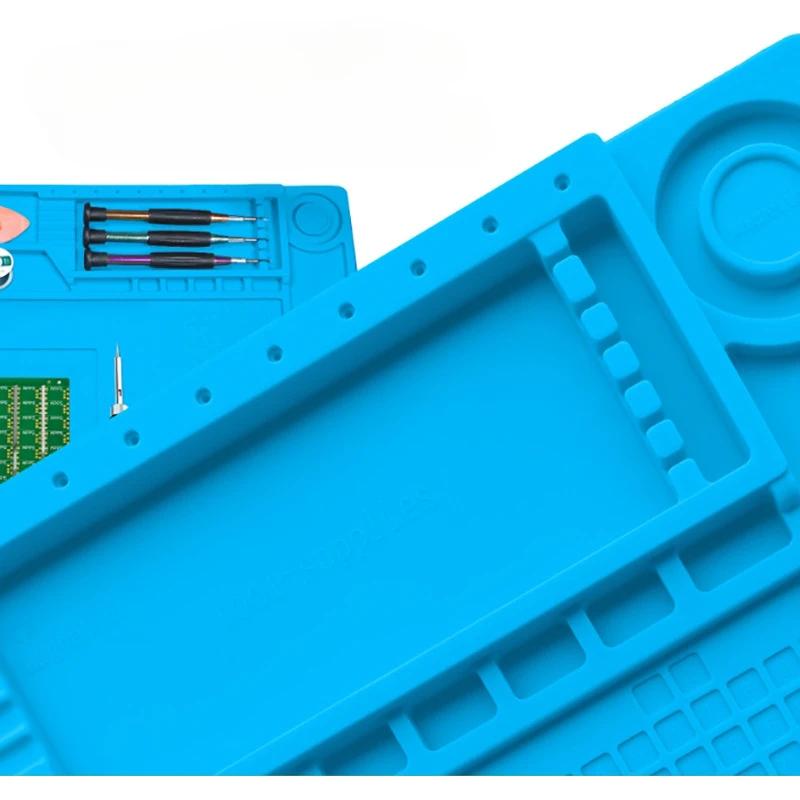 ZEXEF Coussin de Réparation Isolation Résistant à la Chaleur Station de Soudure Tapis de Soudure en Silicone Coussin de Travail Plateforme de Bureau pour Station de Soudure