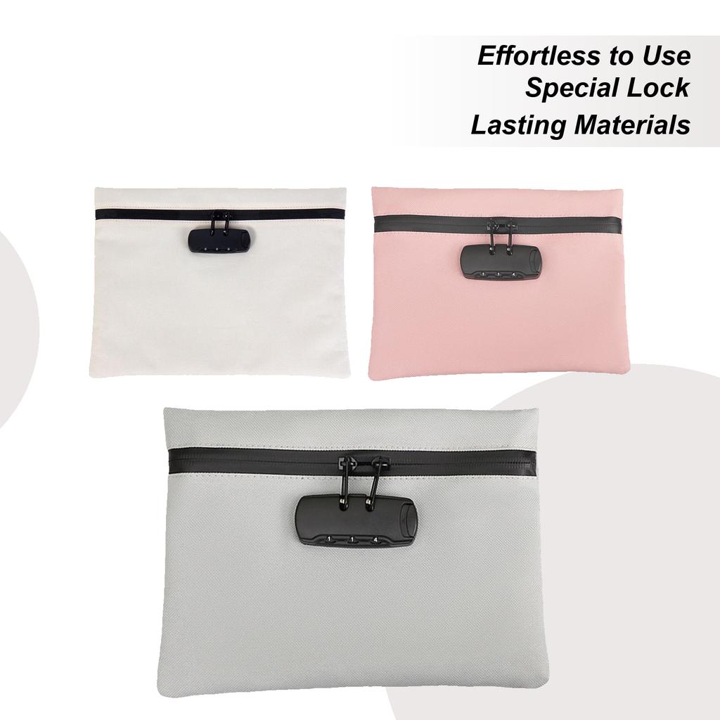 Waterproof Pouch Container With Password Lock Theft-Proof Organizer Portable Anti Cutting PU Money Bag For Personal Items