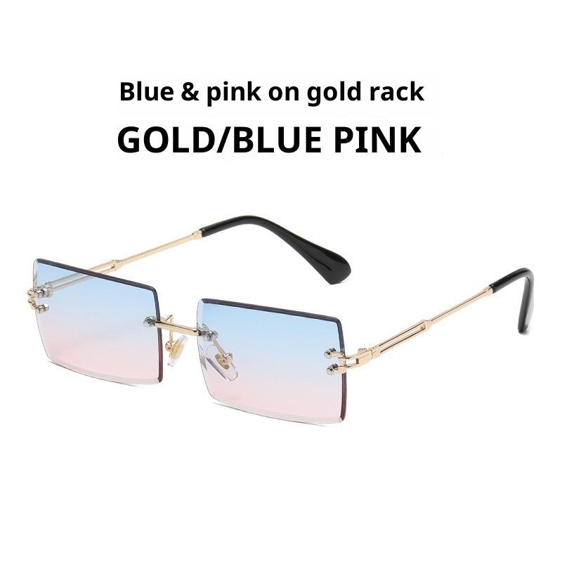 Frameless European and American Style Women's Small Square Frame Gradient Sunglasses